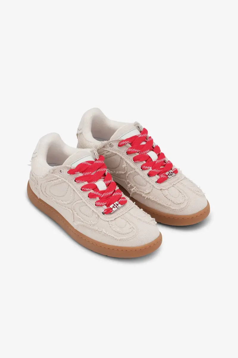 08 Canvas Raw Edge Sneakers