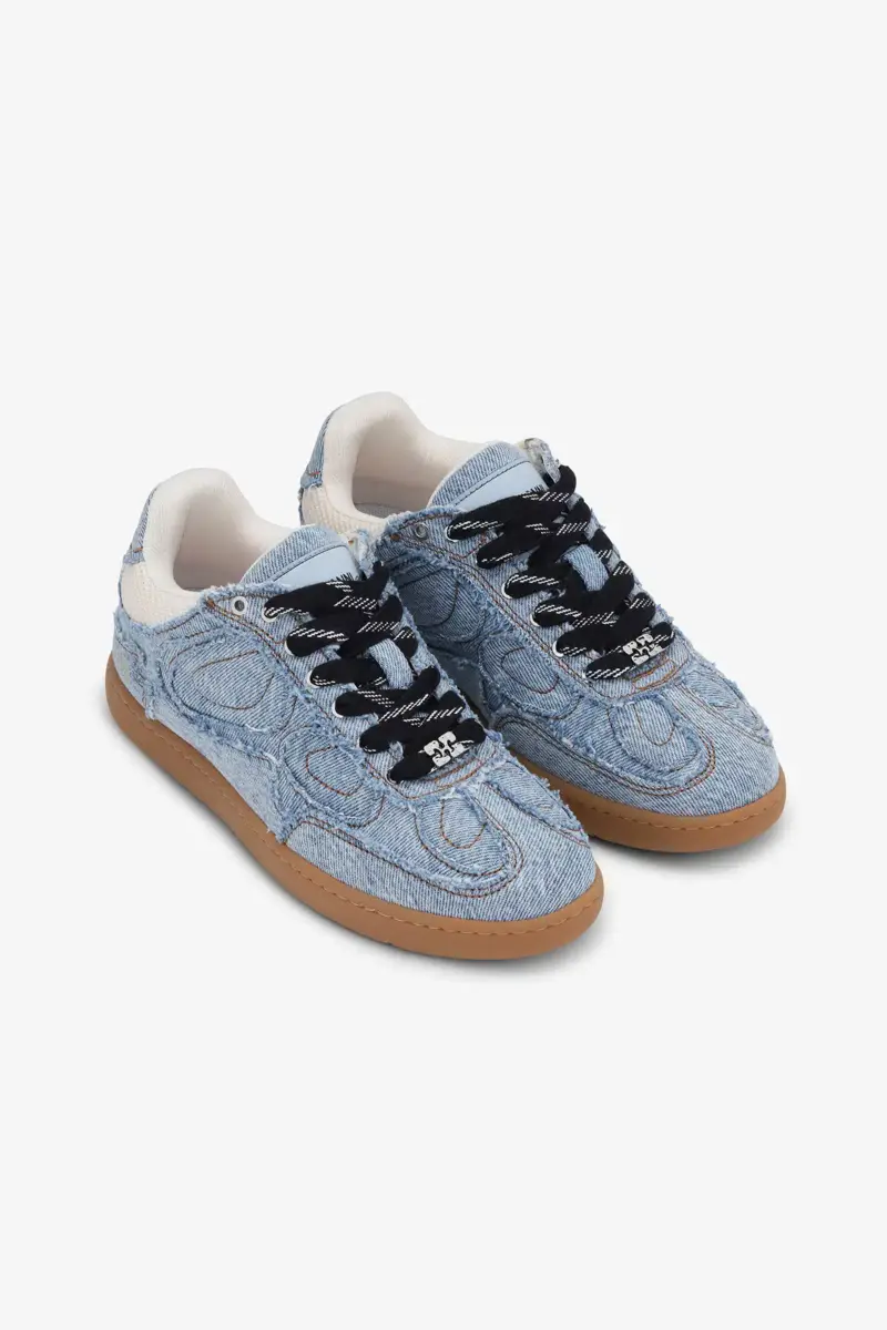 08 Denim sneakers met onafgewerkte randen