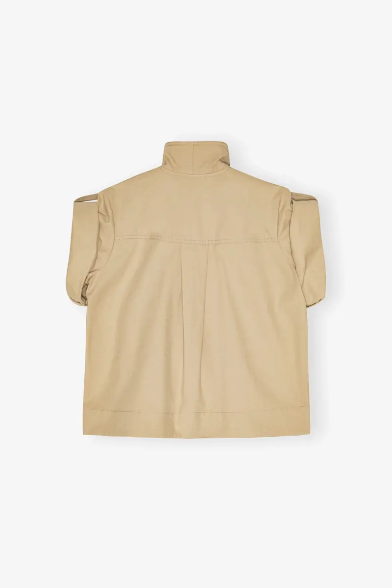 Beige stretchkatoenen blouse