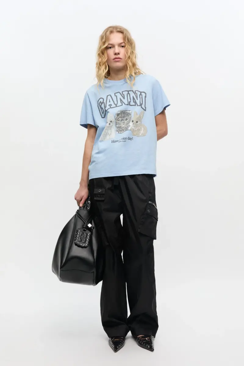 Blauw T-shirt met dierenprint