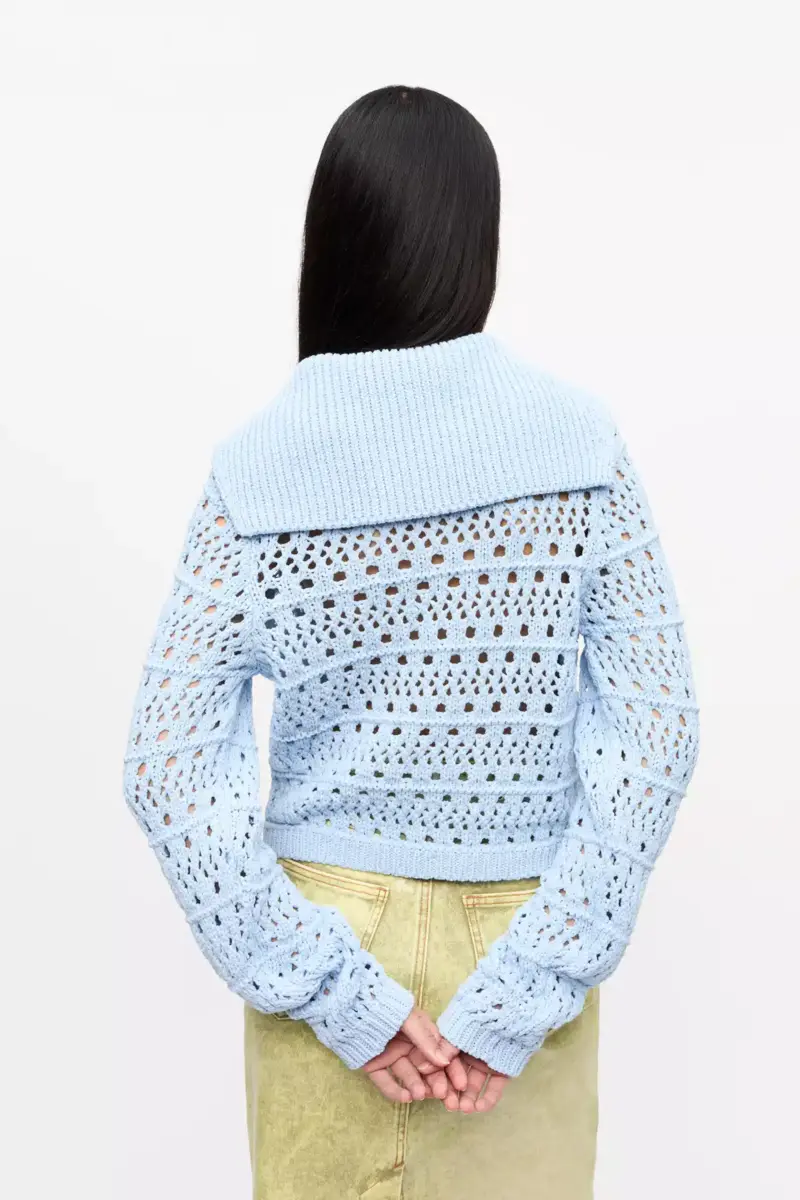 Blauw vest met strikband