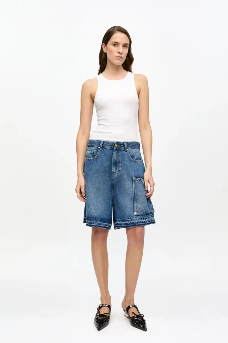 Blauwe denim shorts