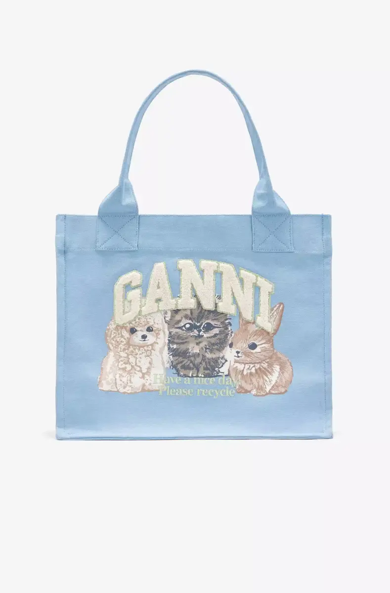 Blauwe grote tas met dierenprint