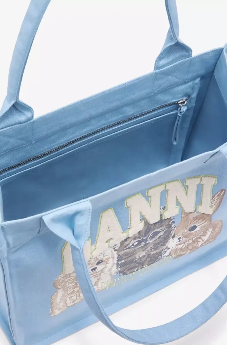 Blauwe grote tas met dierenprint Blauwe grote tas met dierenprint