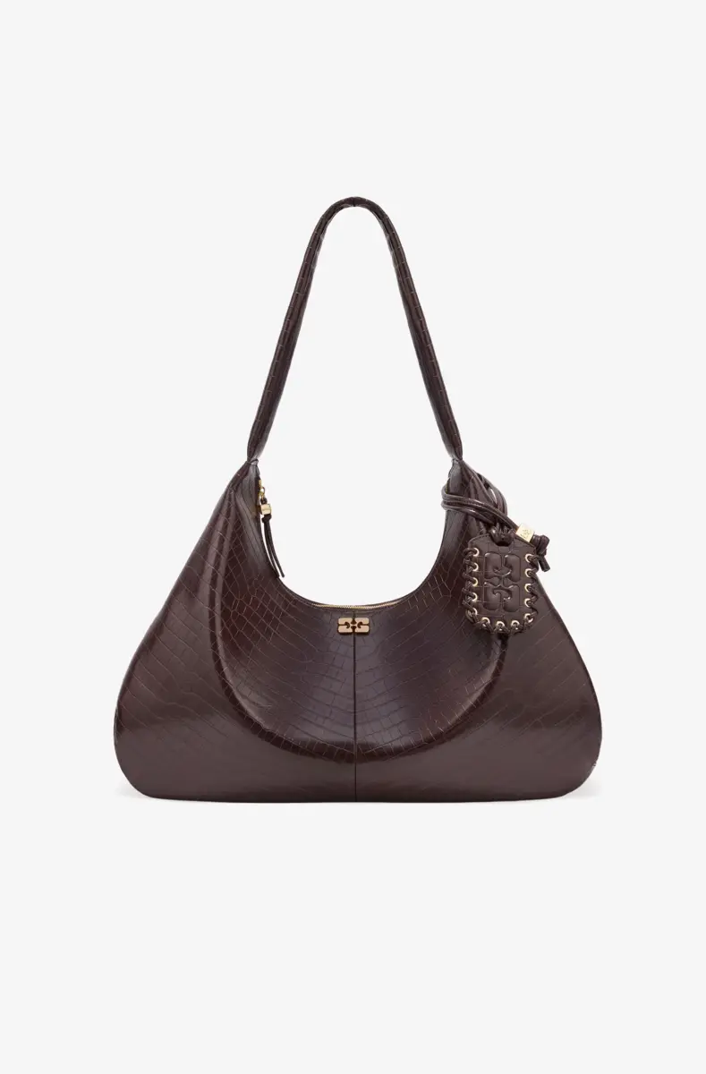 Bruine Croco XXL Hobo-tas