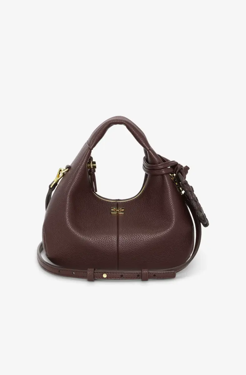 Bruine mini Hobo-tas