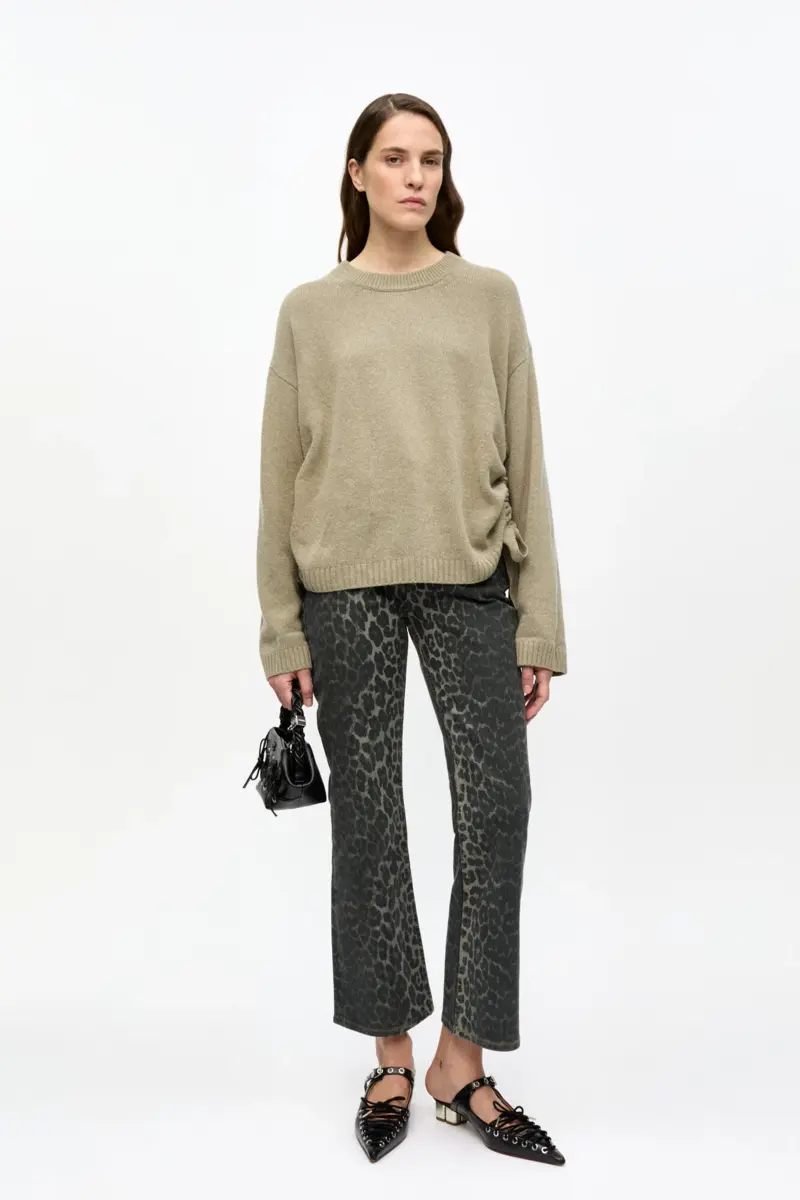 Bruine oversized trui van wolmix