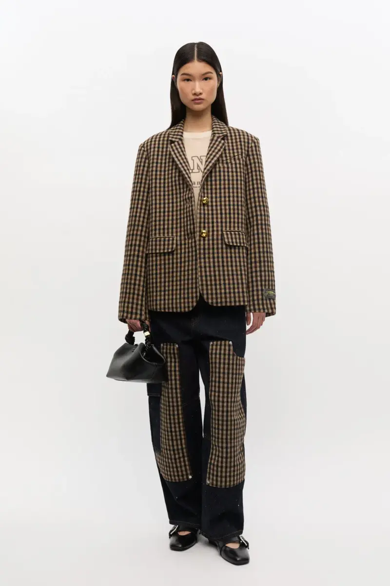 Geruite wollen blazer