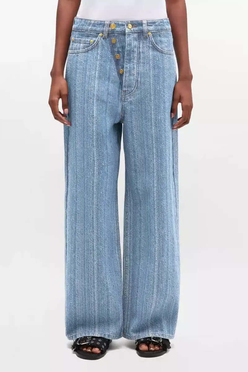 Gestreepte baggy jeans