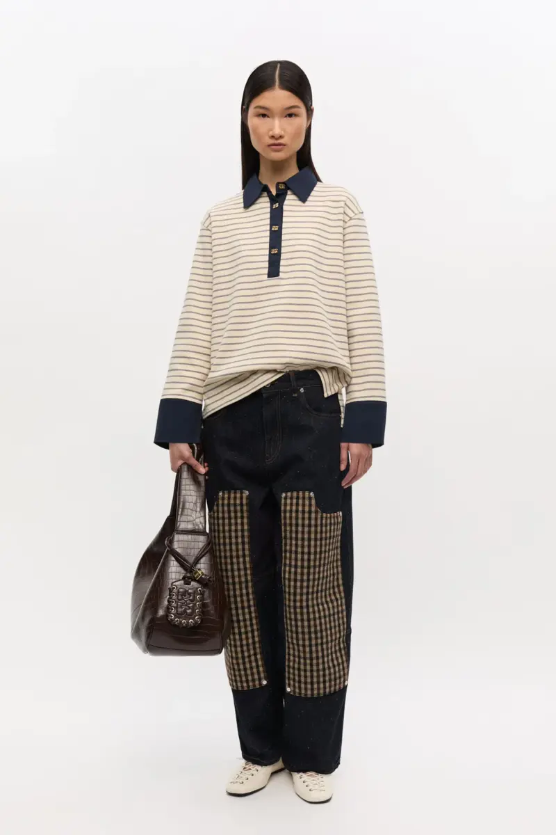 Gestreepte katoenen polo