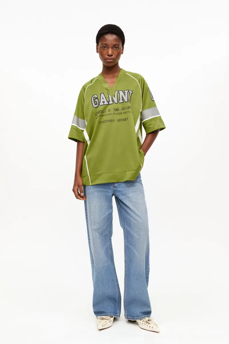 Groen oversized T-shirt van mesh