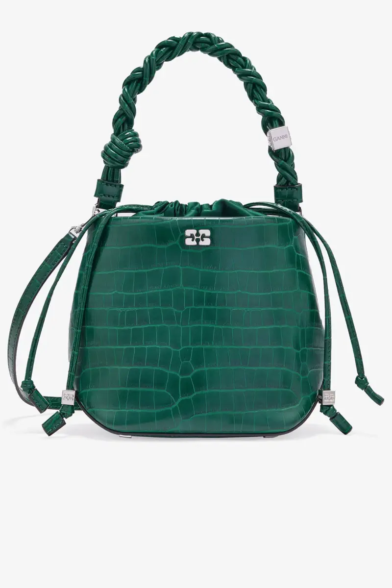 Groene lak Croco Bou Bucket Bag