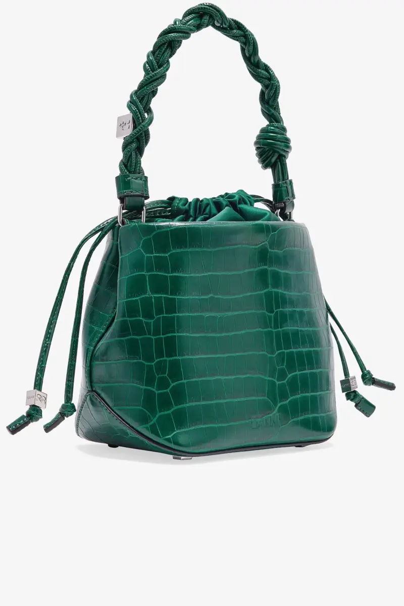 Groene lak Croco Bou Bucket Bag