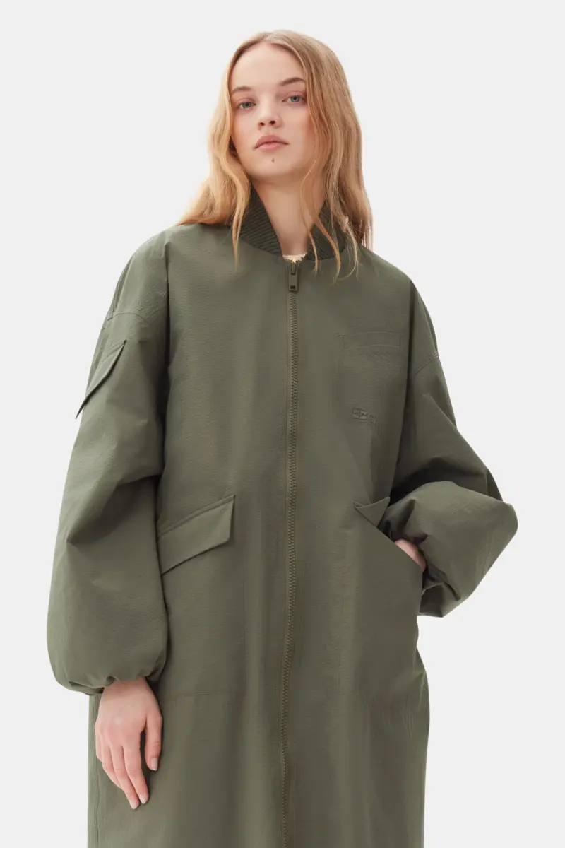 Groene oversized jas van Tech Seersucker