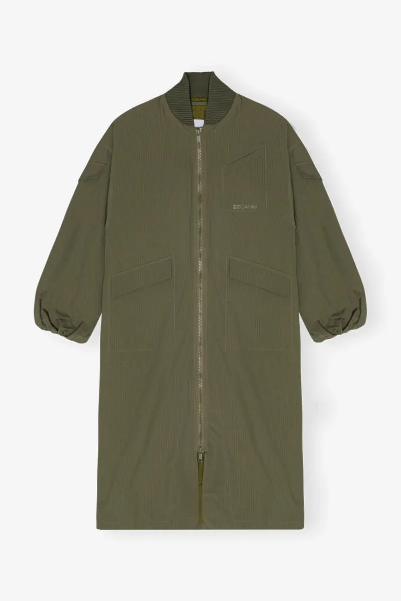 Groene oversized jas van Tech Seersucker Groene oversized jas van Tech Seersucker