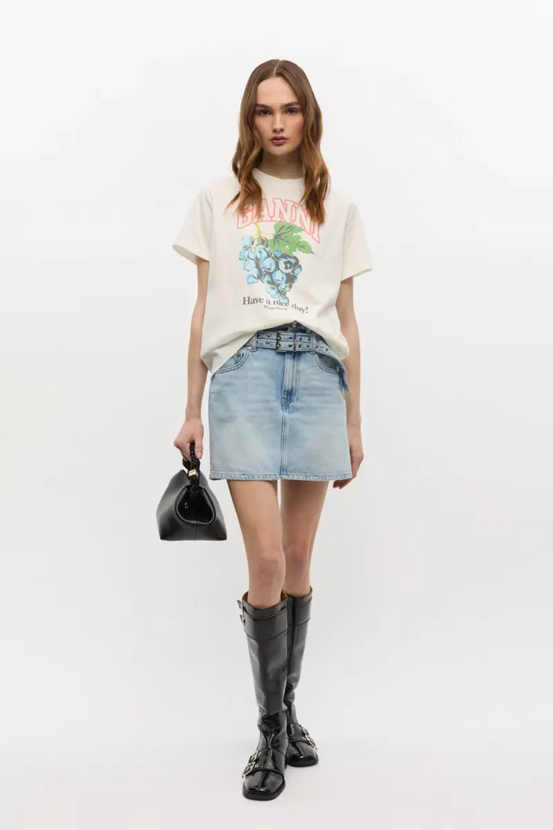 Ivoor T-shirt met druivenprint