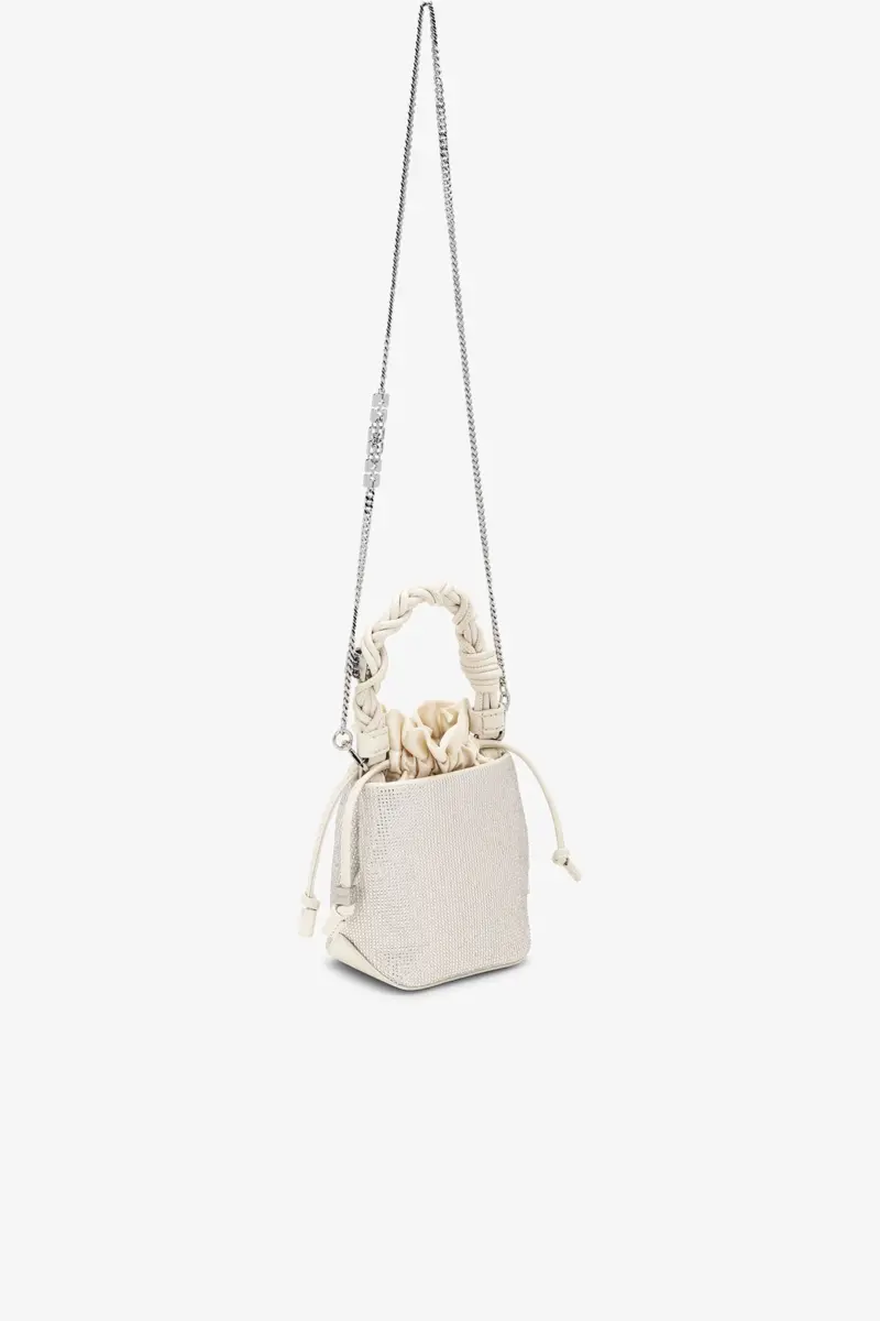 Ivoorwitte mini GANNI Bou-bucketbag