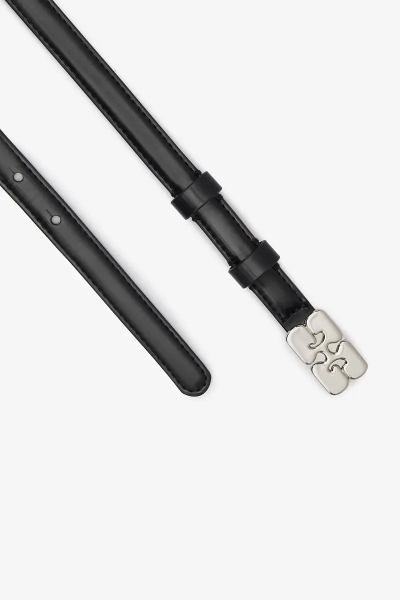 Kat kleine riem in zwart lakleer