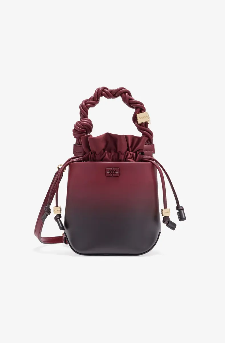 Mini GANNI Bou-bucketbag met rode kleurverloop