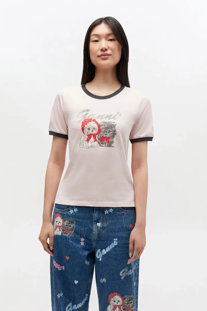 Roze cropped T-shirt met dierenprint