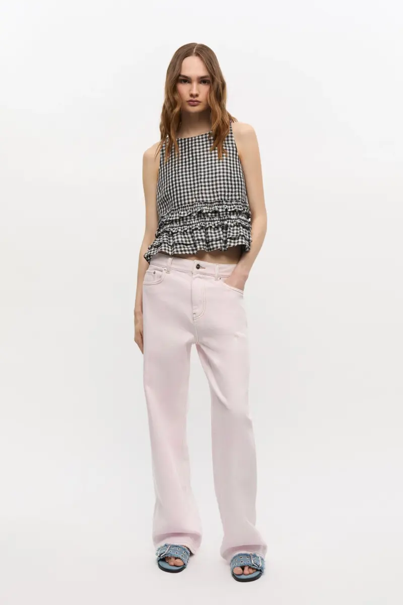 Roze gewassen Izey-jeans