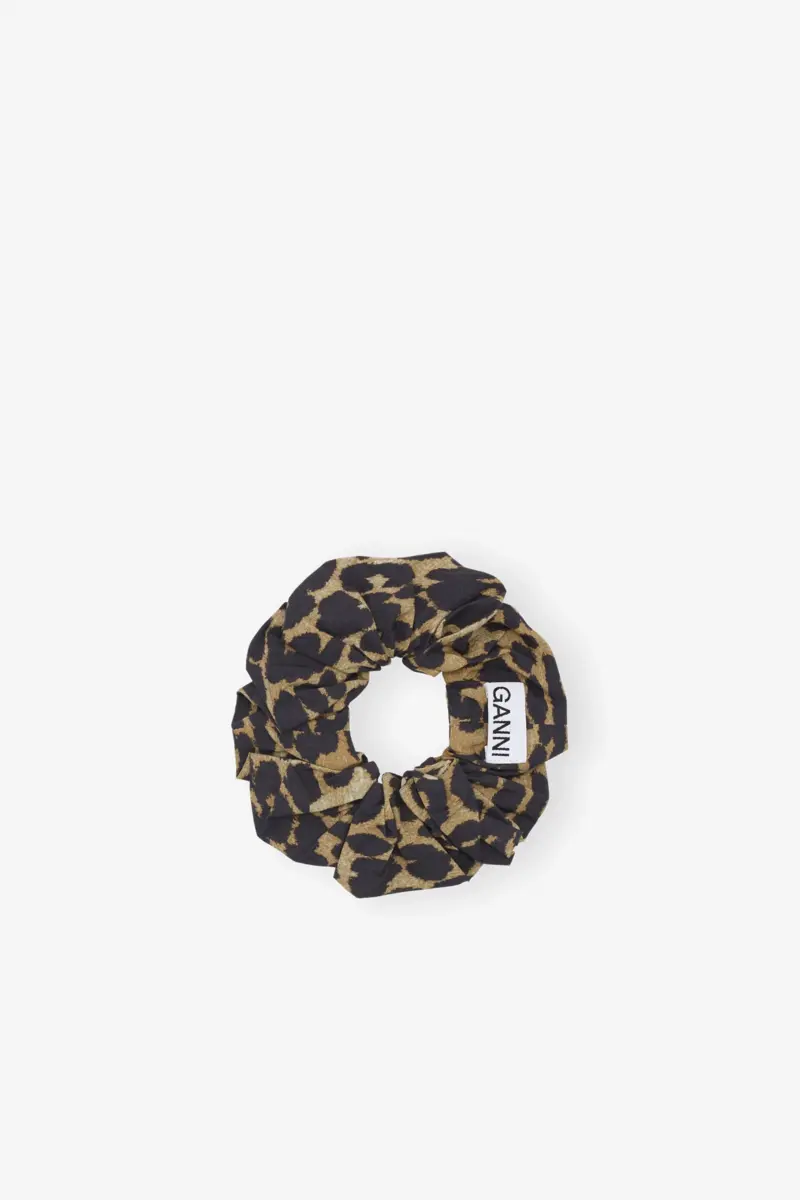 Scrunchie van katoen met luipaardprint