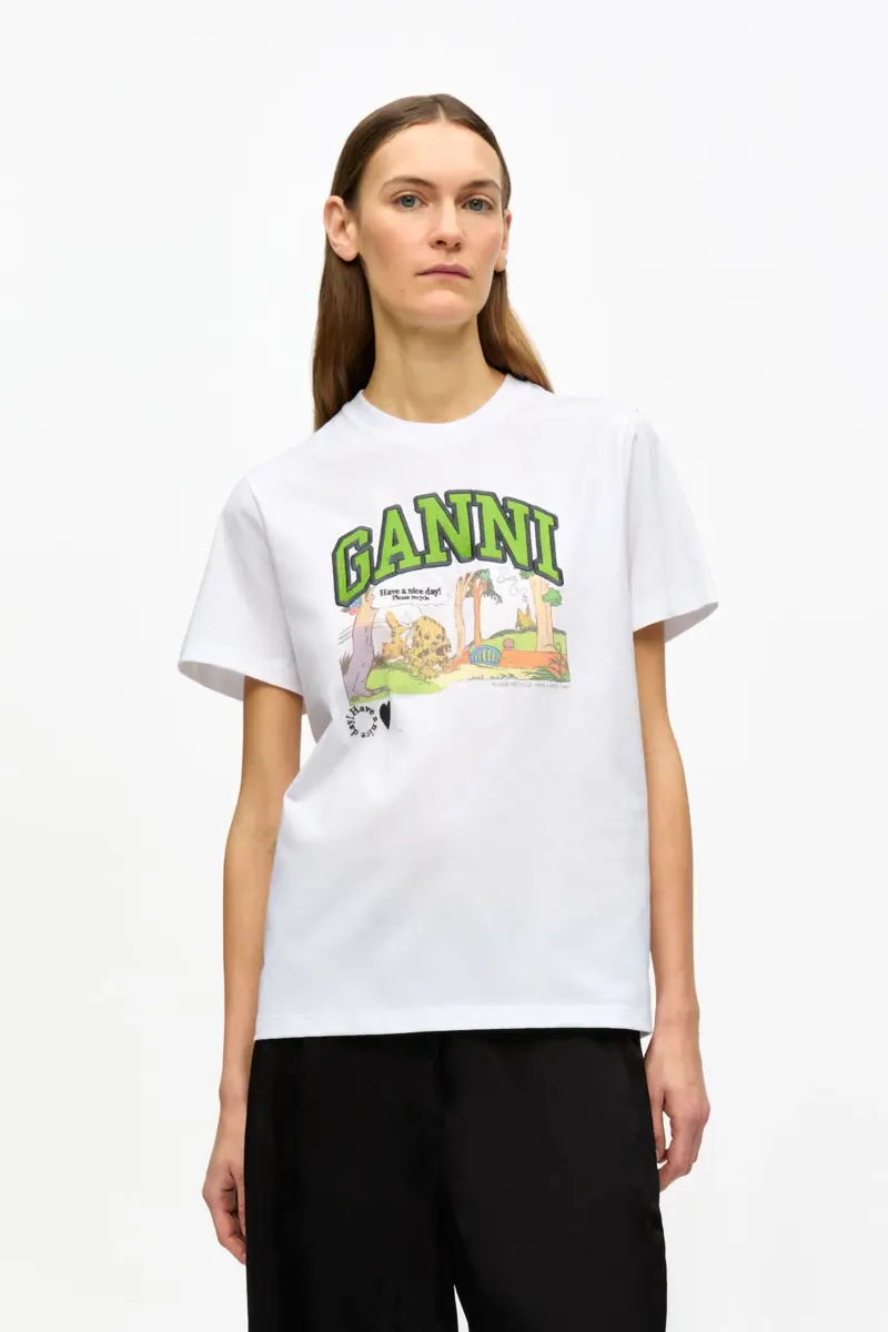 Wit basic jersey Poppy Relaxed T-shirt