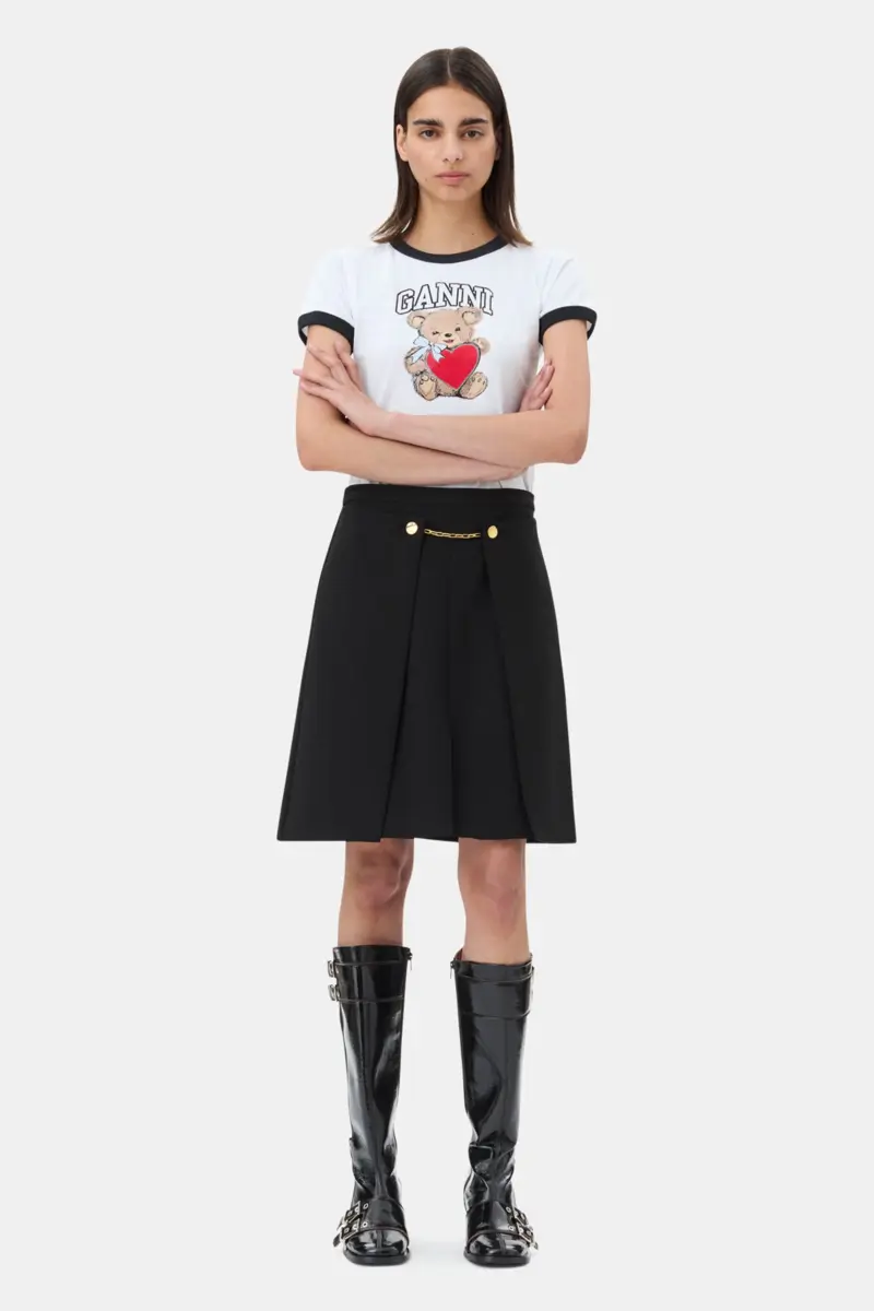 Wit basic jersey T-shirt met beer