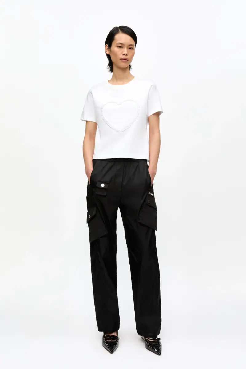 Wit cropped T-shirt met hart