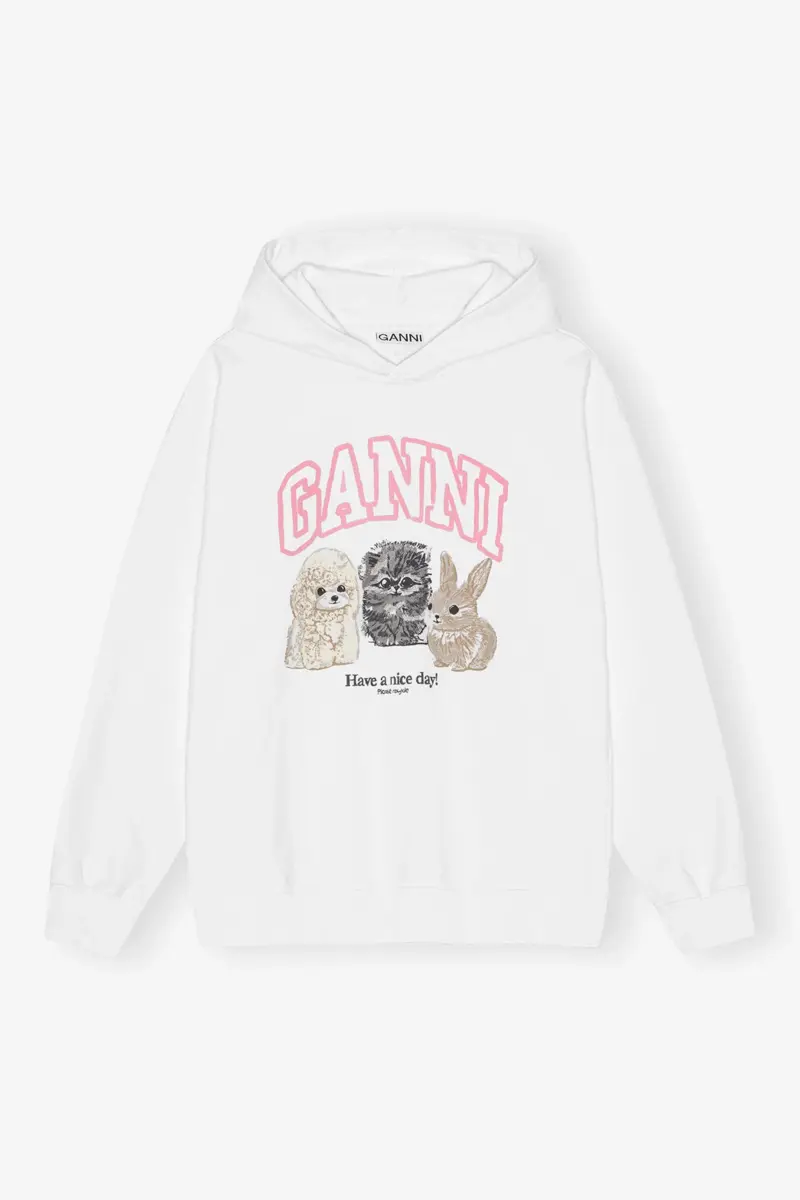 Witte hoodie met dierenprint
