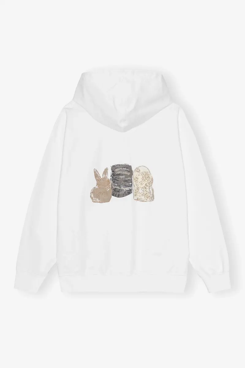 Witte hoodie met dierenprint