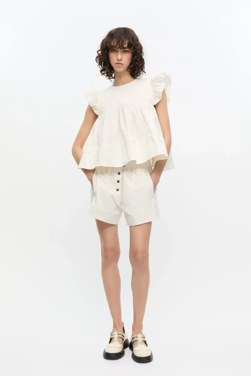 Witte katoenen korte broek