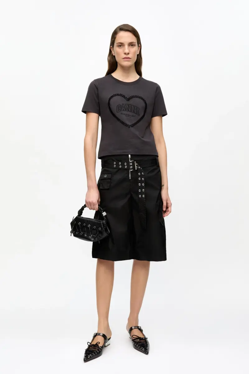 Zwarte nylon short met zakken