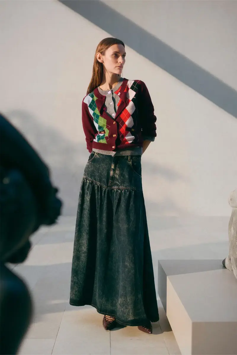 Zwart gewassen denim rok