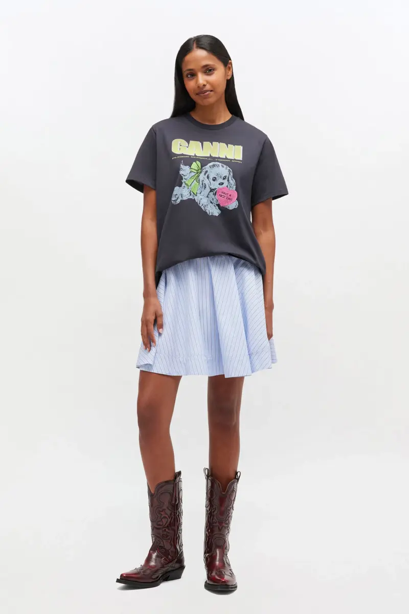 Zwart T-shirt met puppyprint