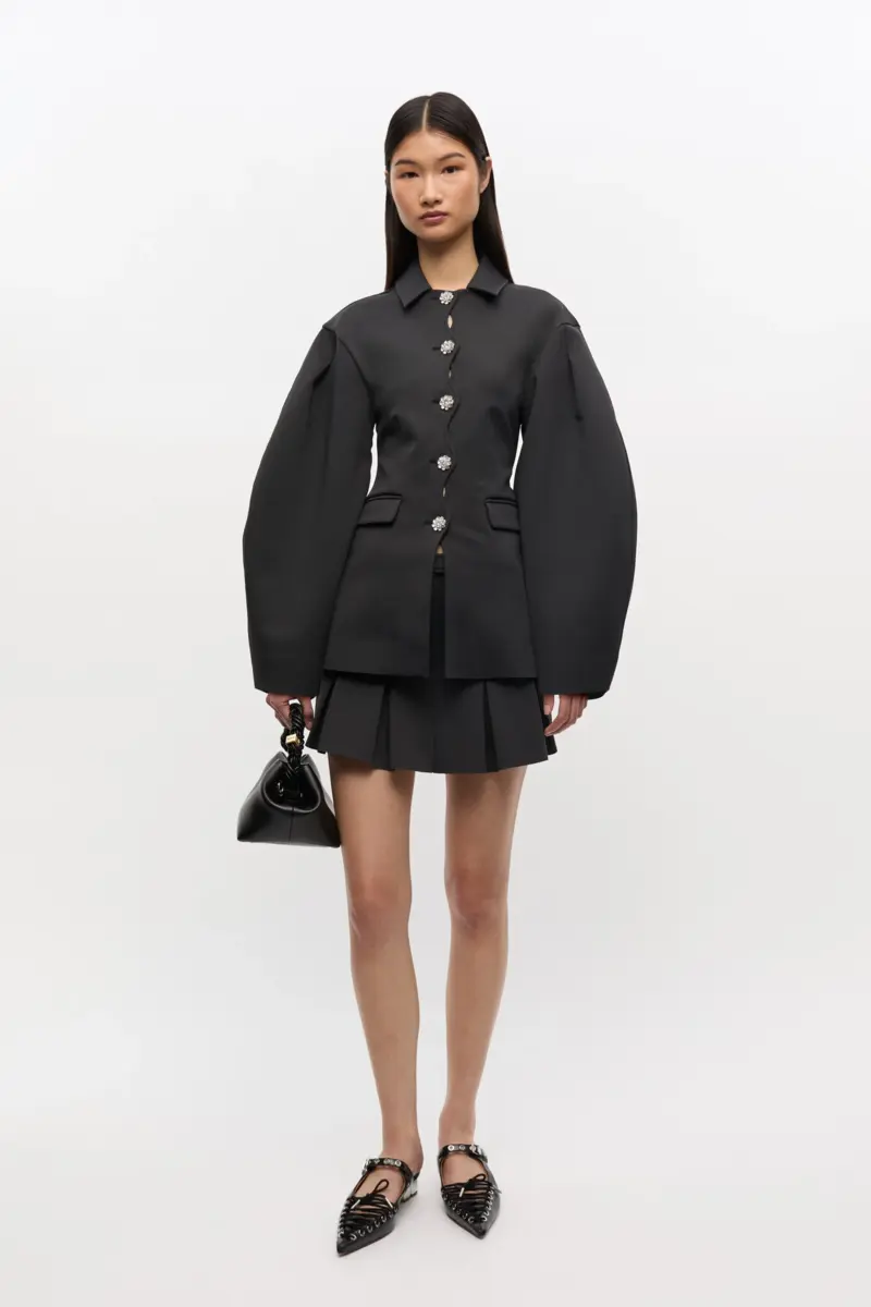 Zwarte geplooide minirok