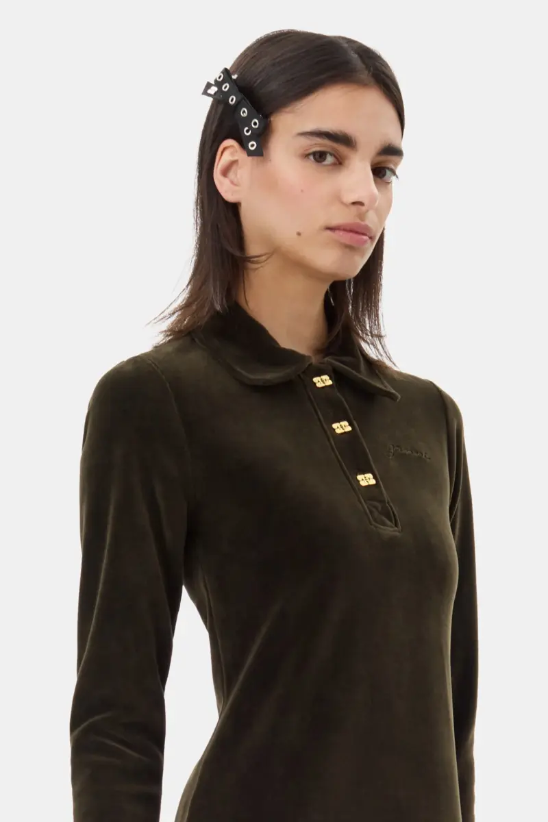 Zwarte haarspeld met strik en oogjes