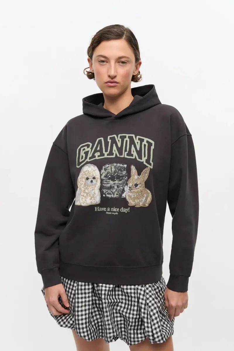 Zwarte hoodie met dierenprint
