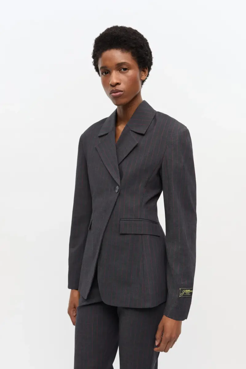 Zwarte krijtstreep blazer