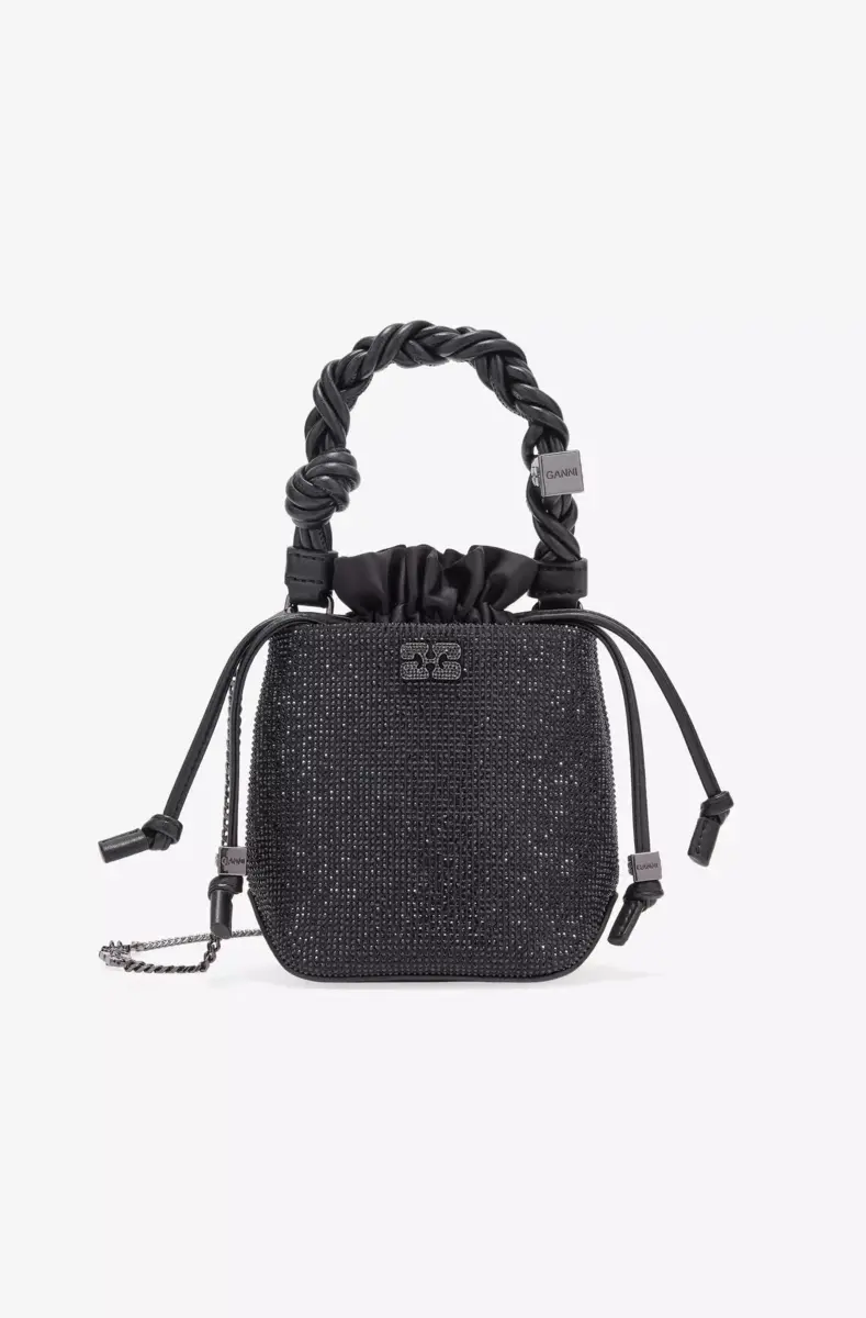 Zwarte mini GANNI Bou Bucket Bag