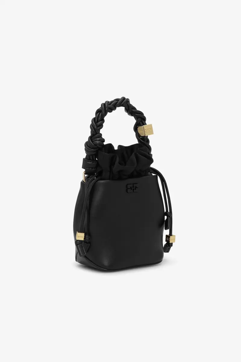Zwarte mini GANNI Bou Bucket Bag