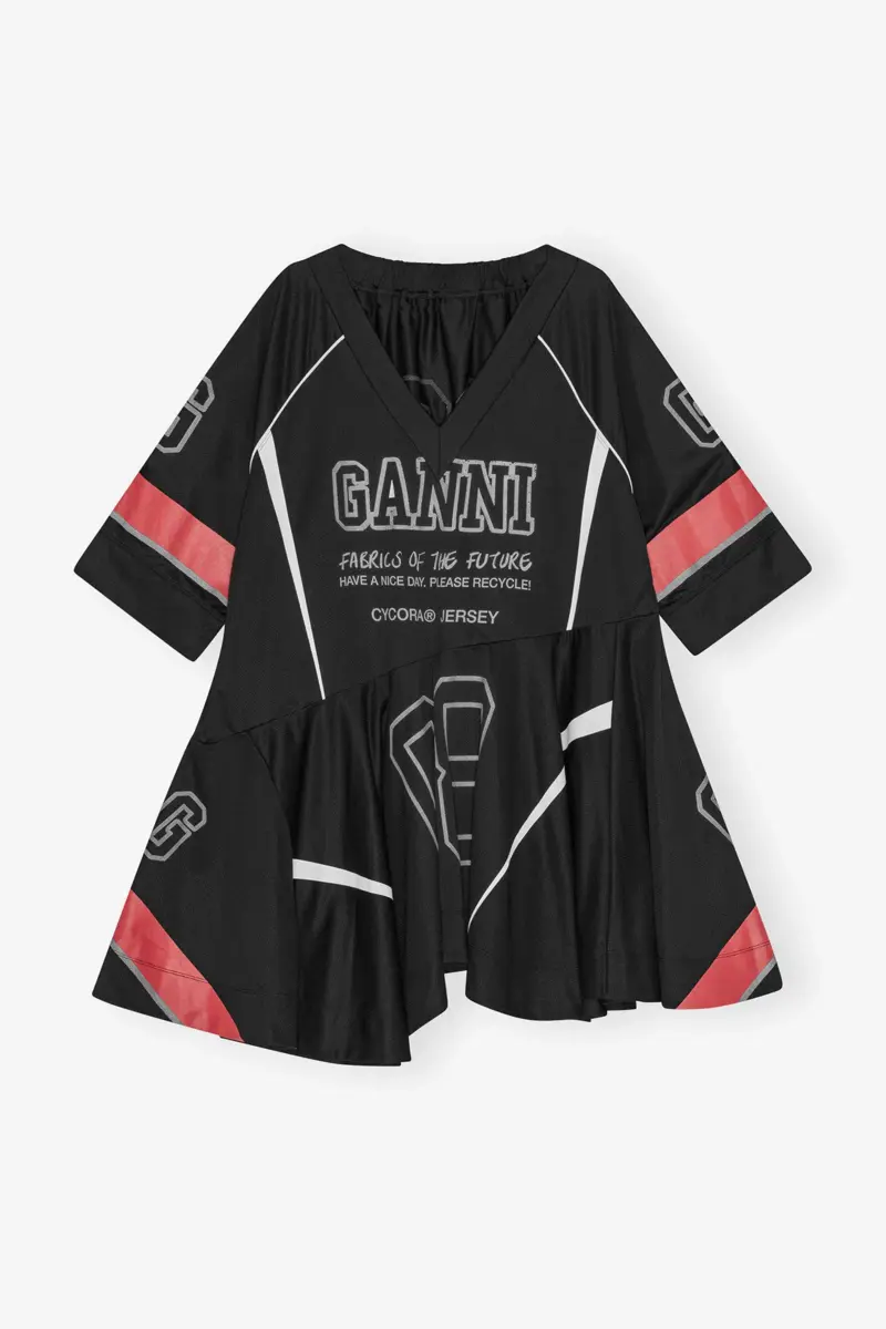 Zwarte oversized mini-jurk van mesh