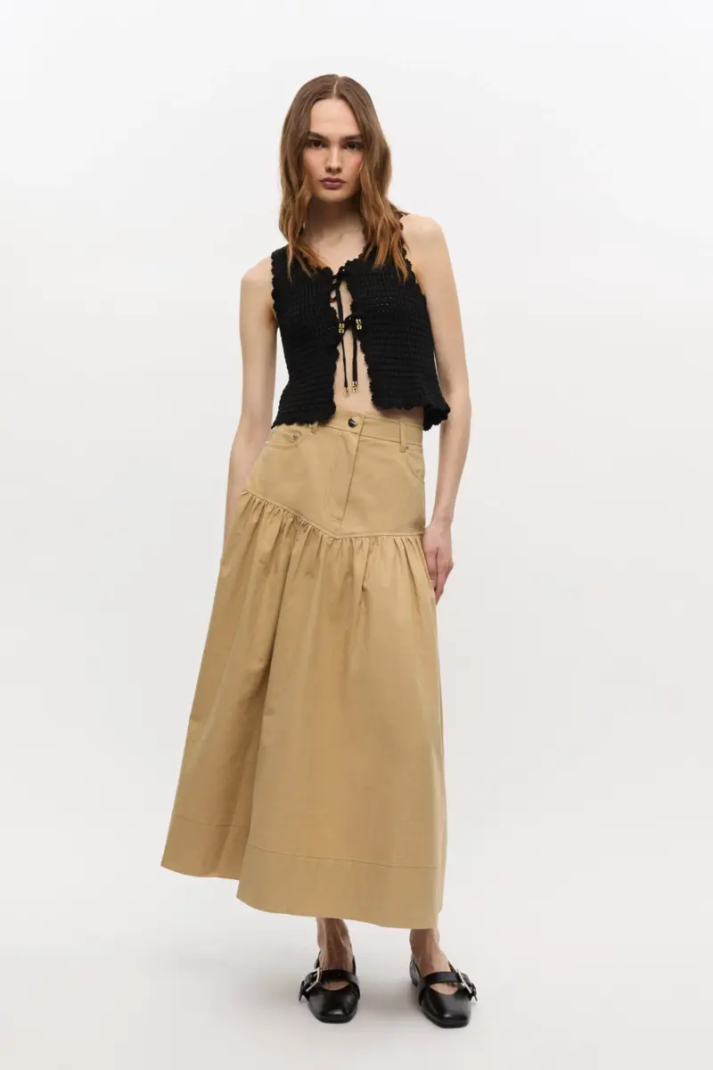 Zwarte top van gestructureerd kant